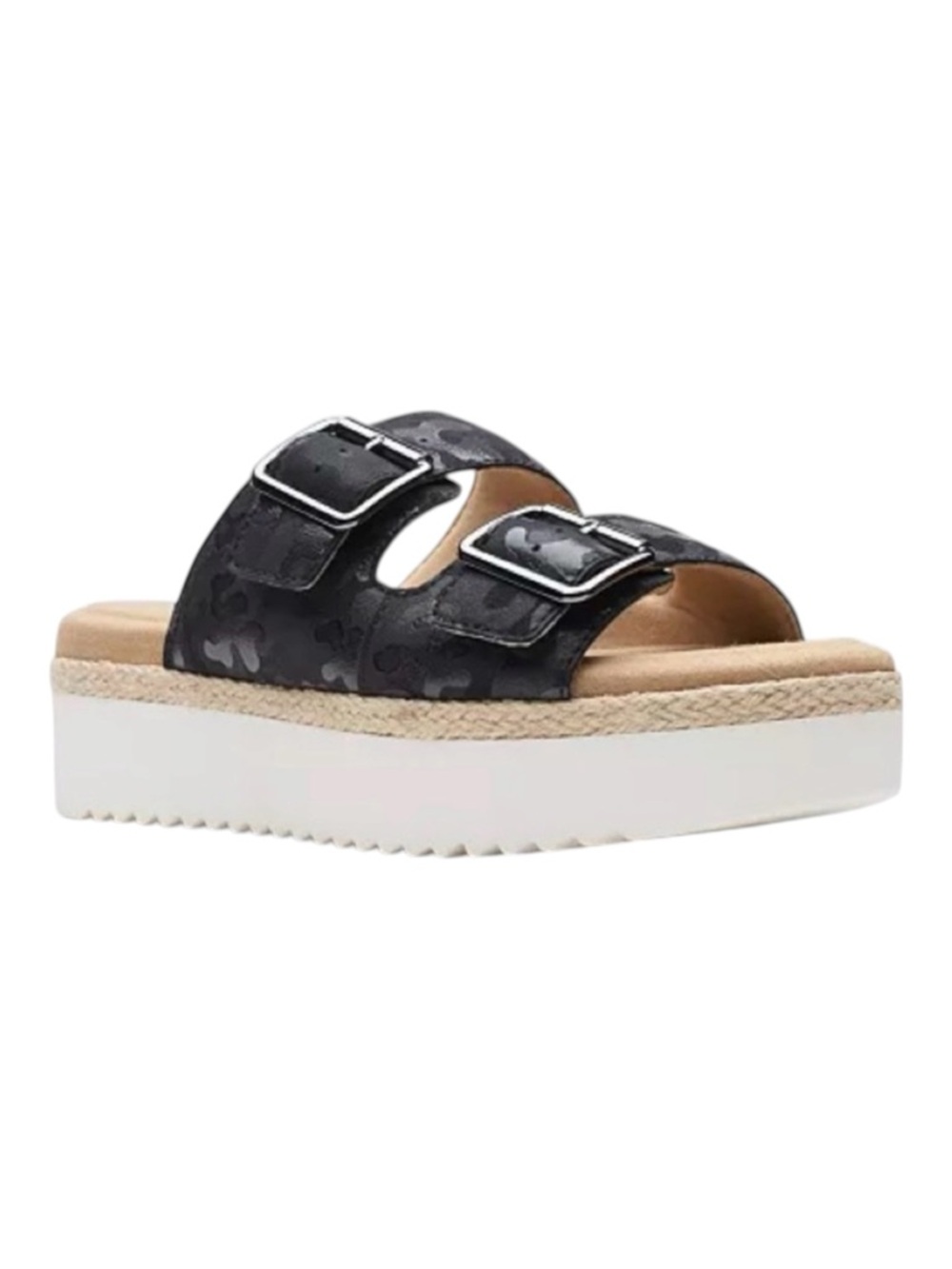 Clarks Women's Collection Lana Beach Sandals Black and White size 7.5